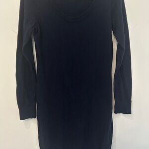 H&M Navy Scoop-Neck Long-Sleeve Knit Dress